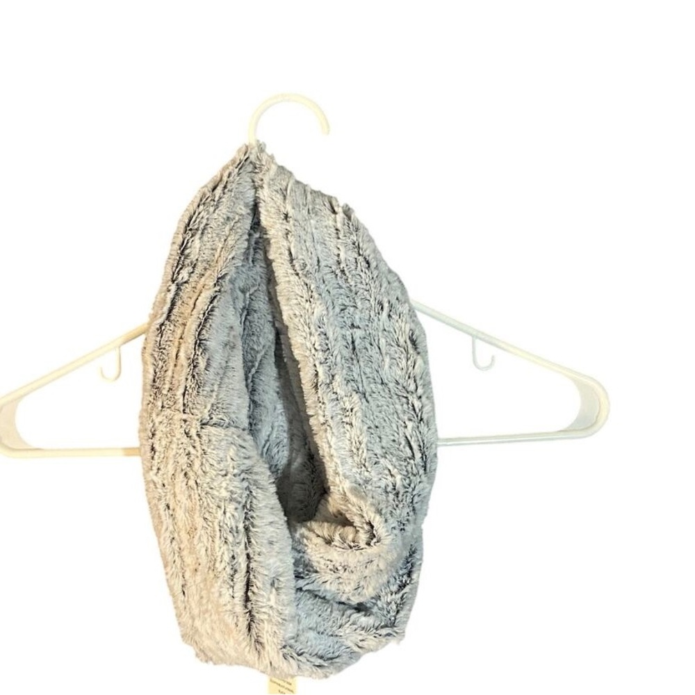Gray Faux Fur Infinity Scarf